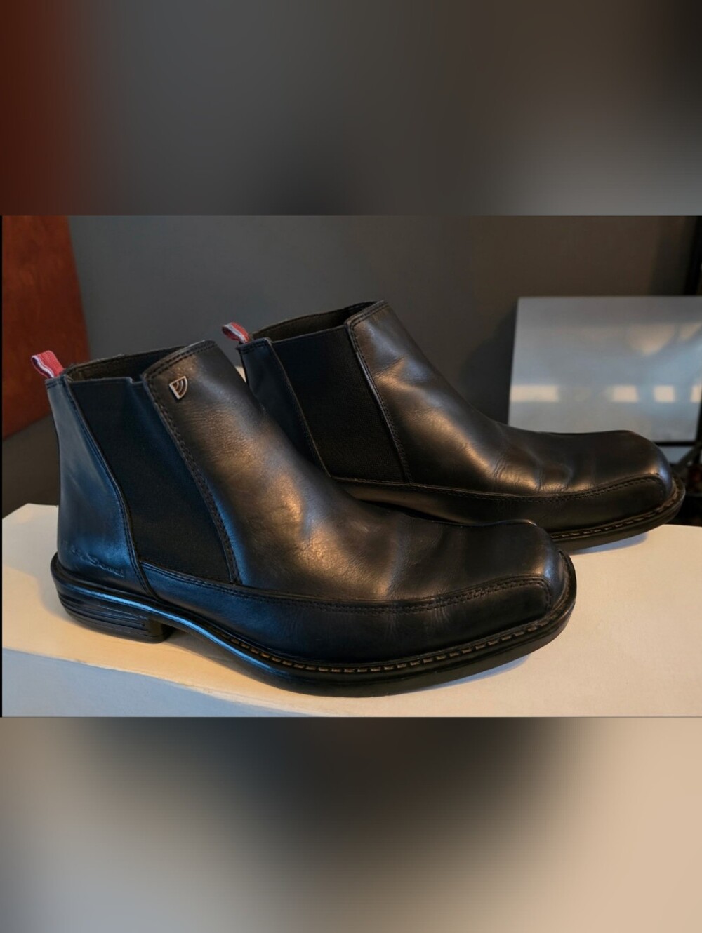 Ben Sherman Black Leather Chelsea Boots - Men's Slip-On Ankle Boots